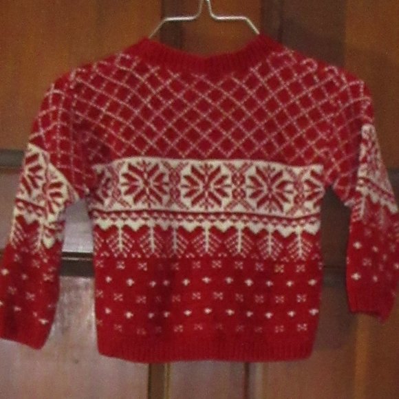 Child's 4T Red White Sweater - Picture 3 of 3